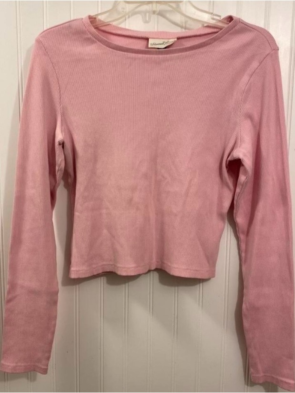 pink ribbed longsleeve top